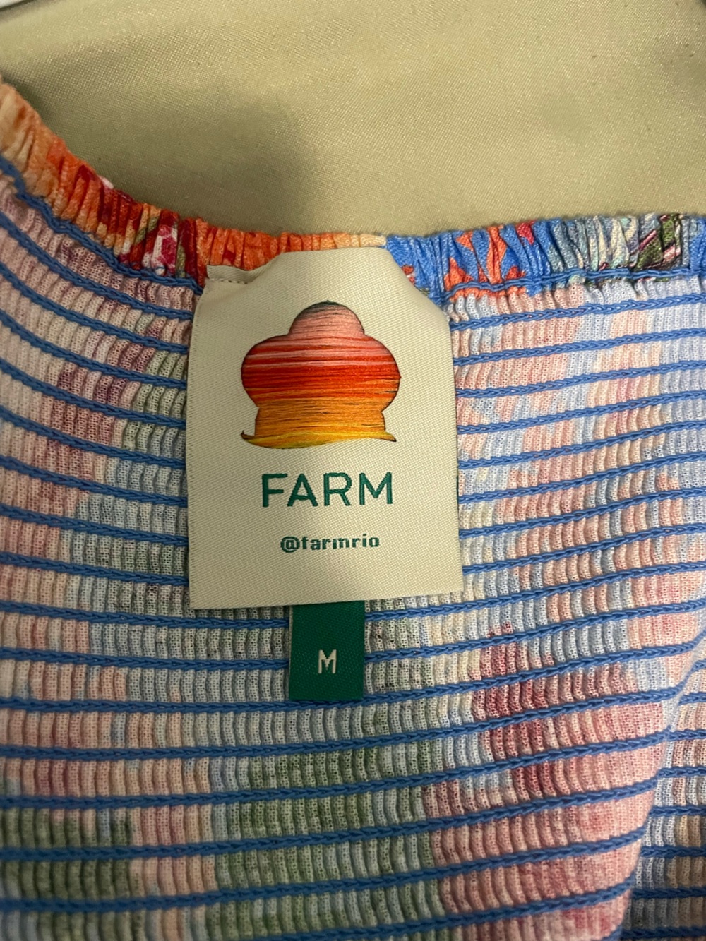 Farm Rio Blue Floral Button-Front Romper with Tie Waist - Picture 9 of 9